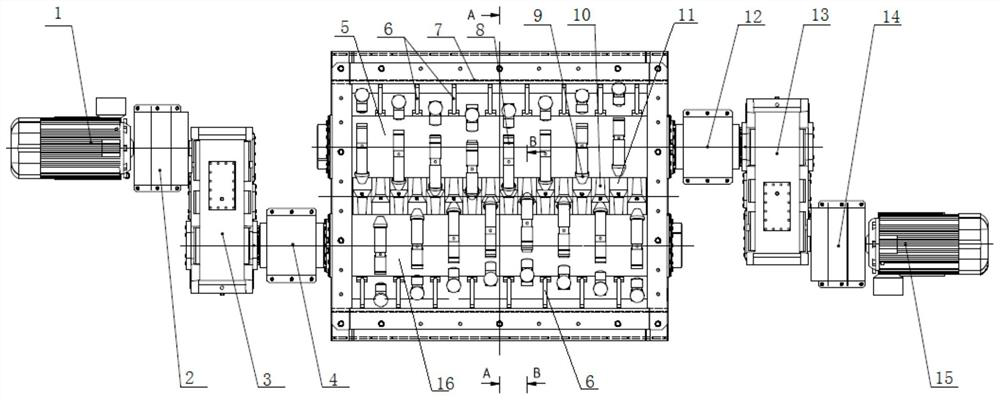 High-crushing-ratio double-tooth-roller crusher