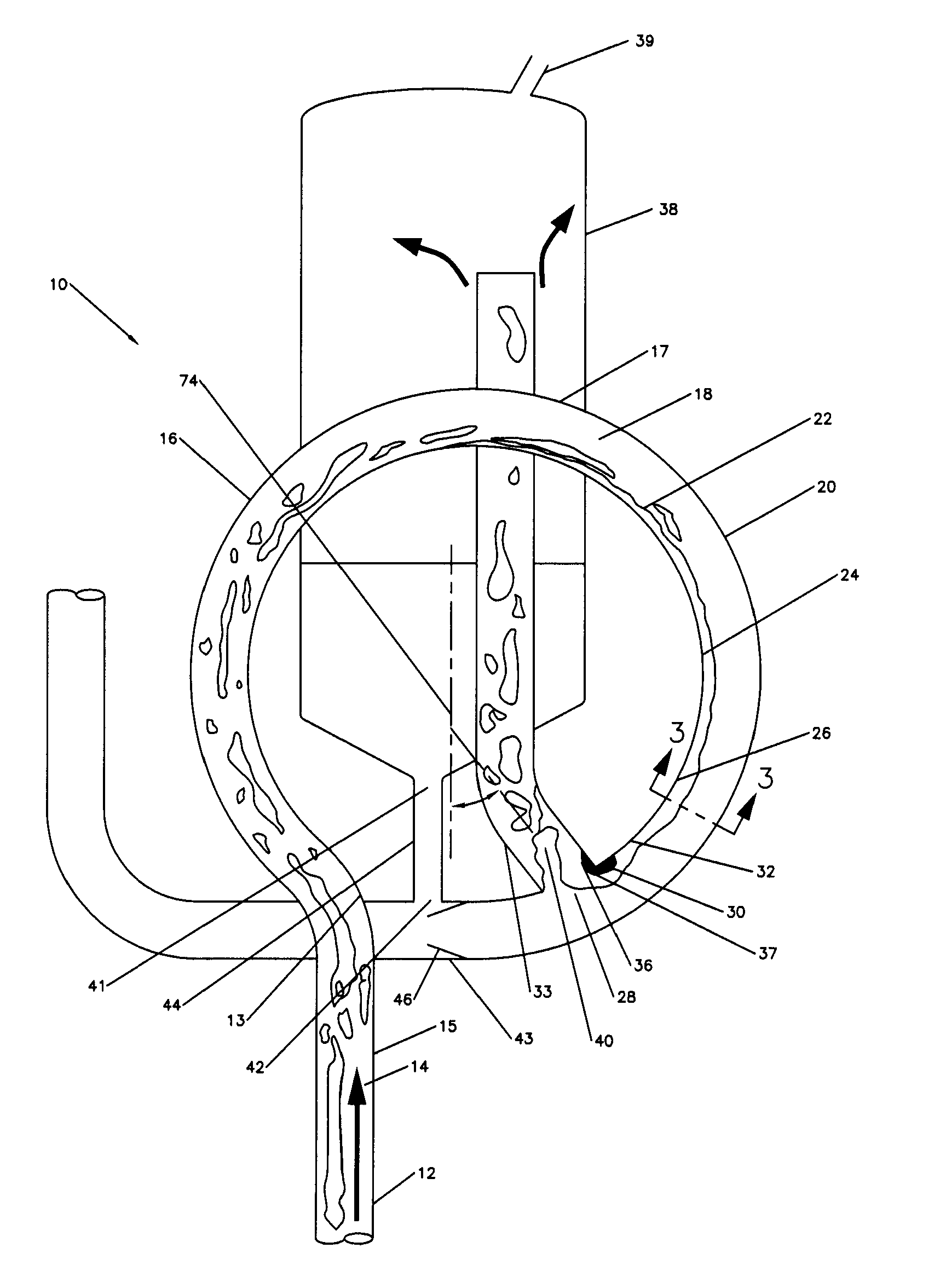 Apparatus and method for gas-liquid separation