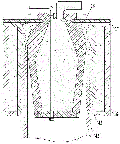 A core head for vertical semi-continuous casting thin-walled hollow casting pipe