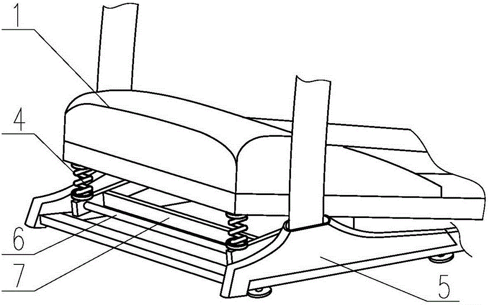 A treadmill equipped with a flexible shock-absorbing device