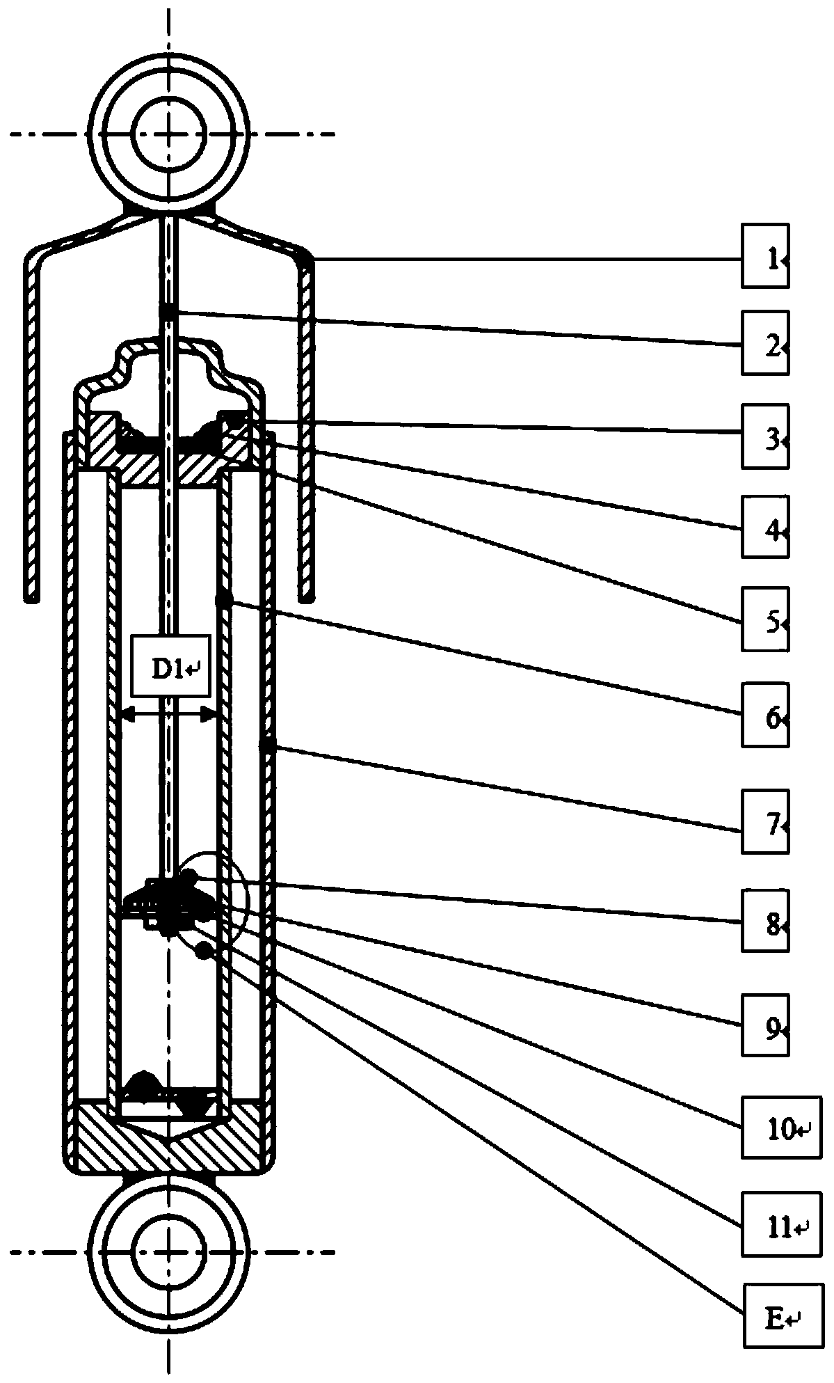 Automobile two-way acting cylinder shock absorber