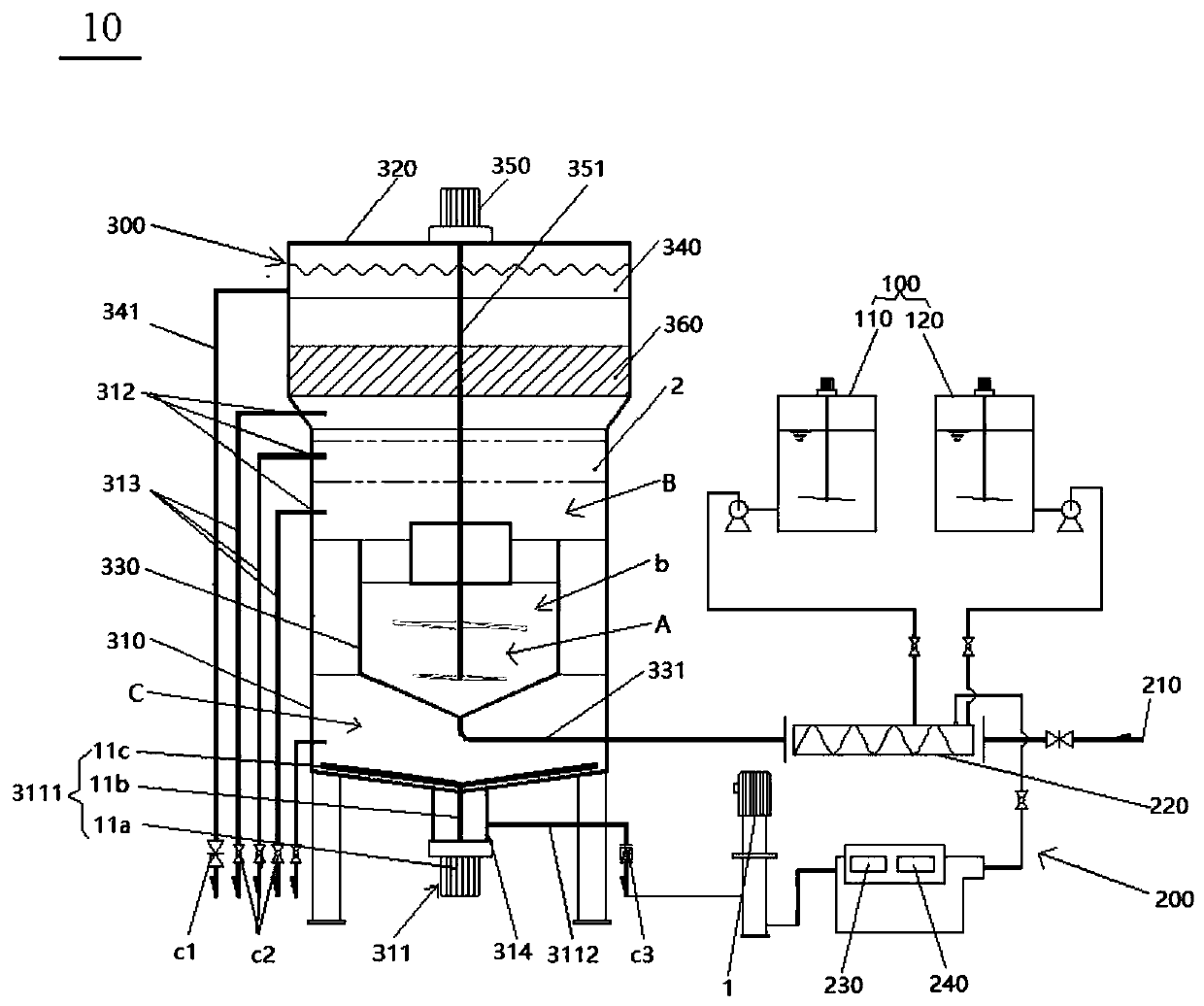 Fluidized bed precipitation device and sewage treatment system thereof