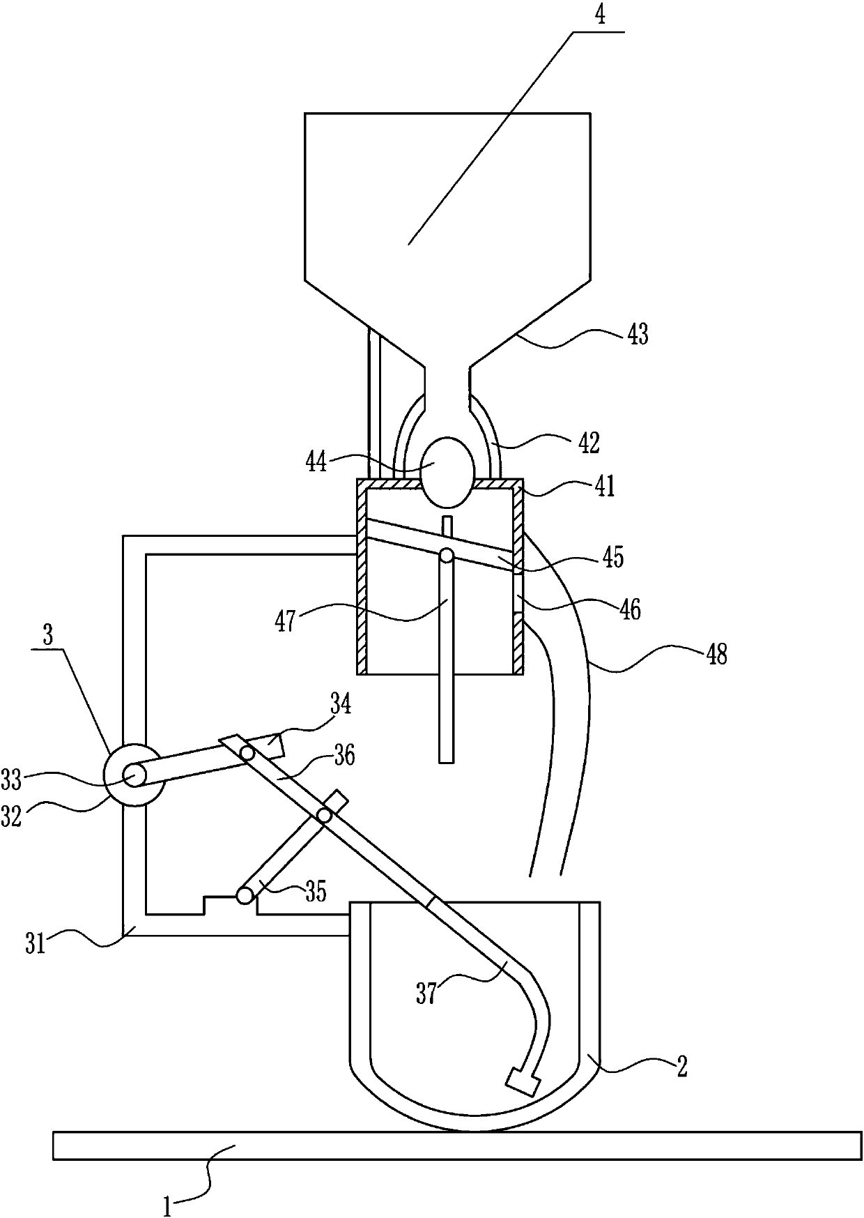 Automatic material feeding, stirring and pickling device for preservation of aquatic products