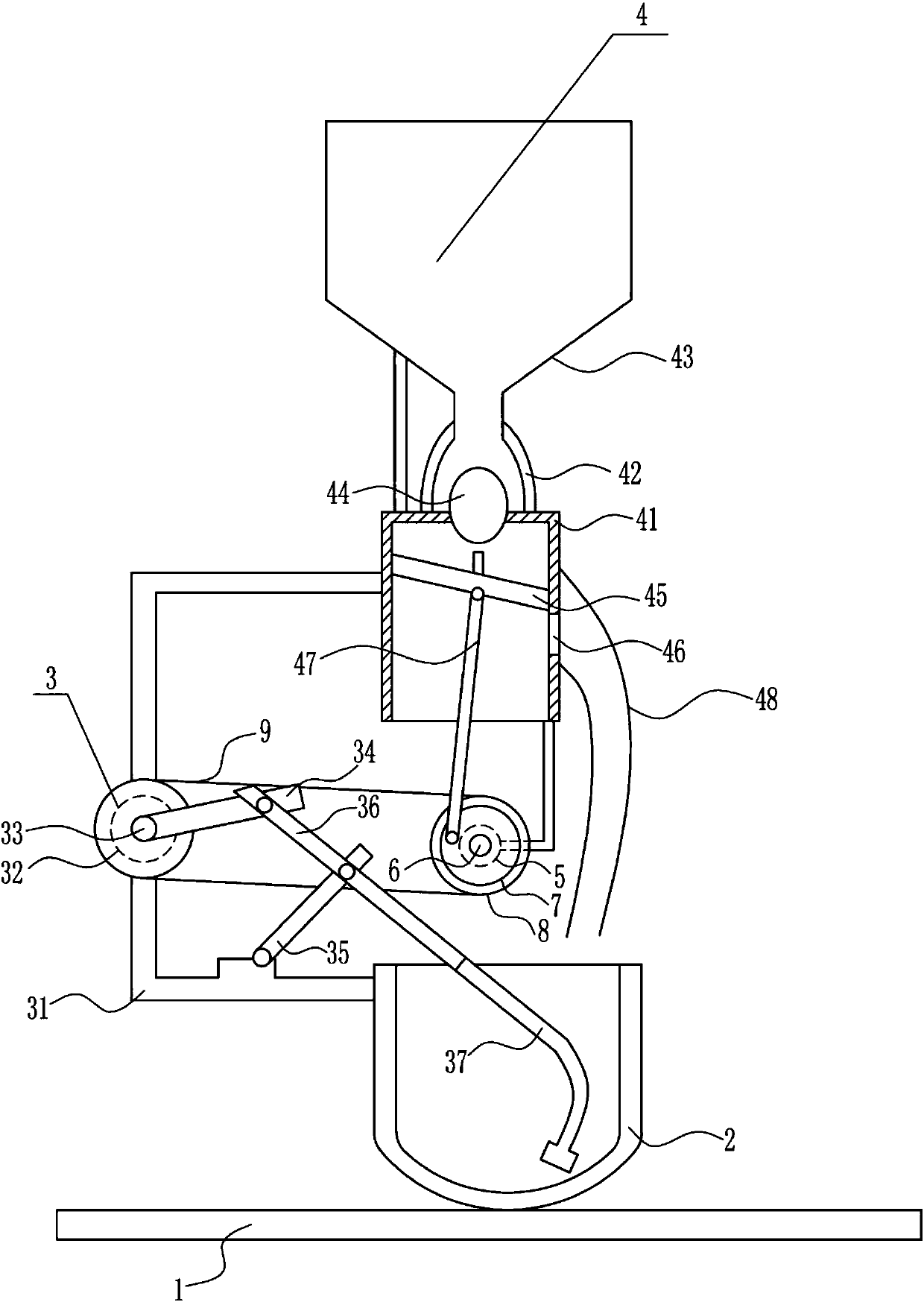 Automatic material feeding, stirring and pickling device for preservation of aquatic products