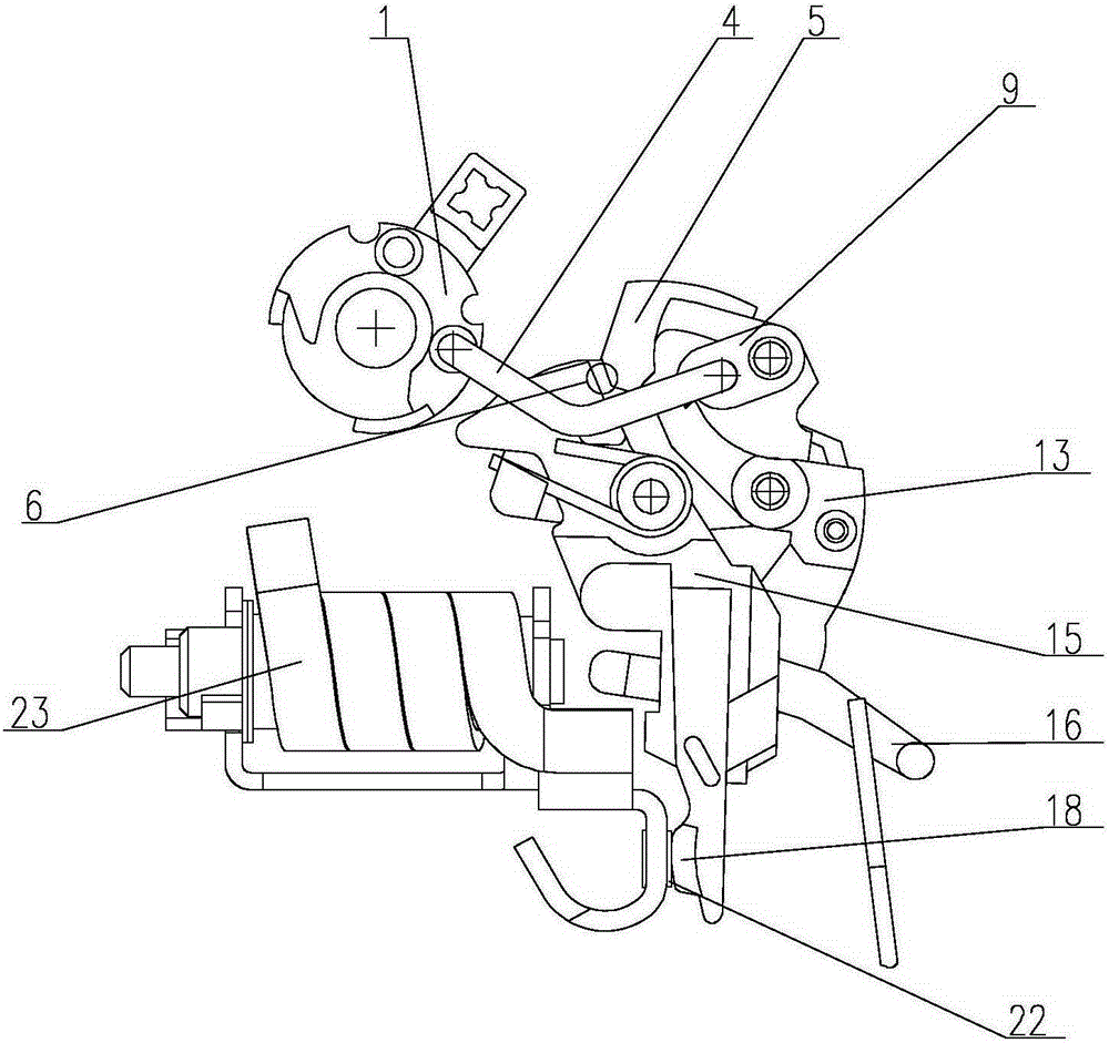 An operating device for a multi-pole miniature circuit breaker