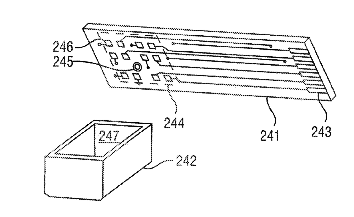 Detection device to identify markers dissolved in a liquid by means of a measurement of resistivity variation, detection method and use of marker and detection device