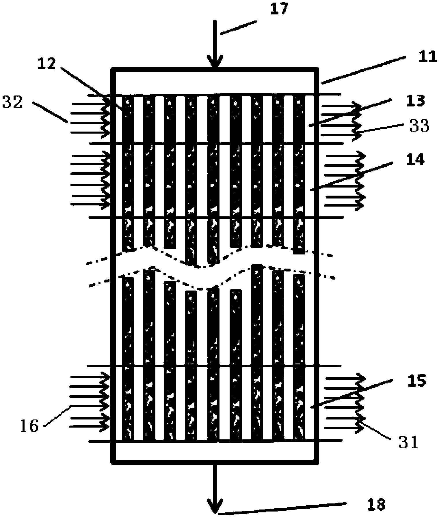 Combined heat exchange type multi-shell side methanol-to-olefin fixed bed production equipment and production method thereof