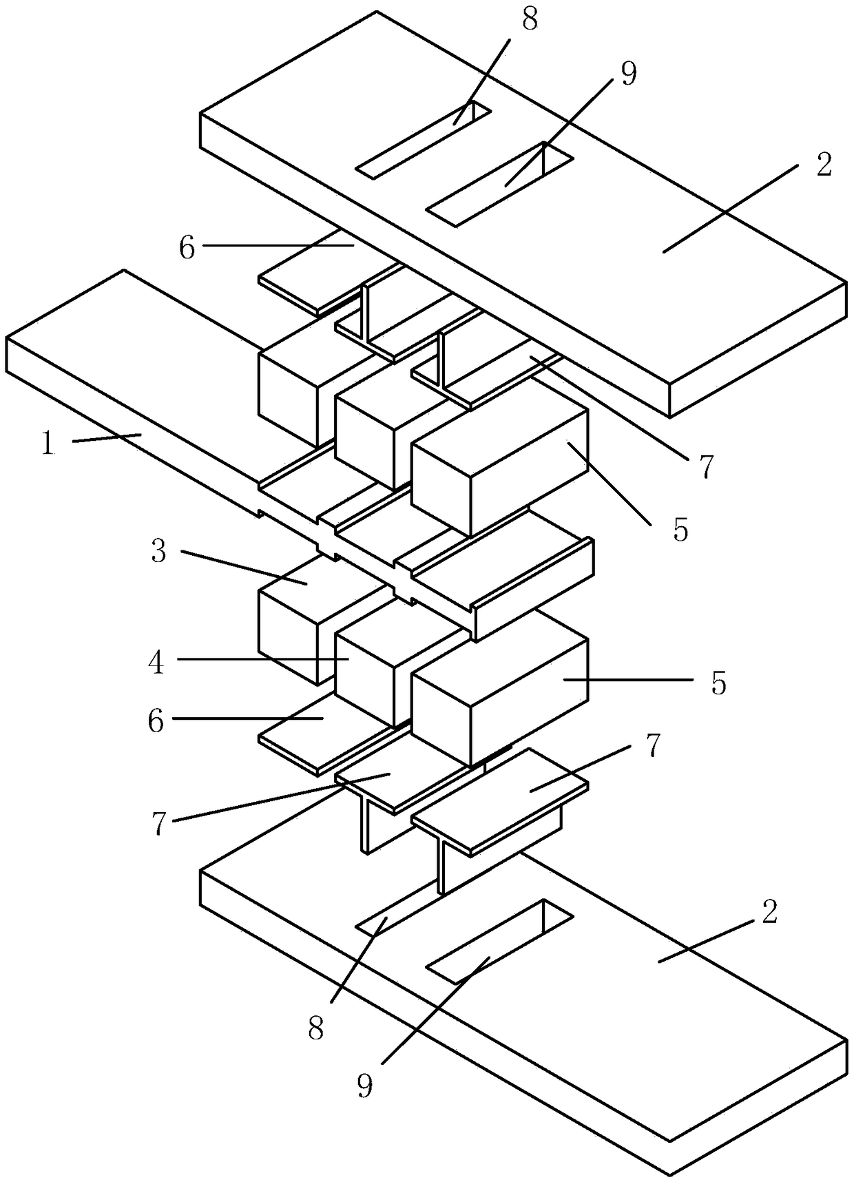 Variable damping viscoelastic plate type damper