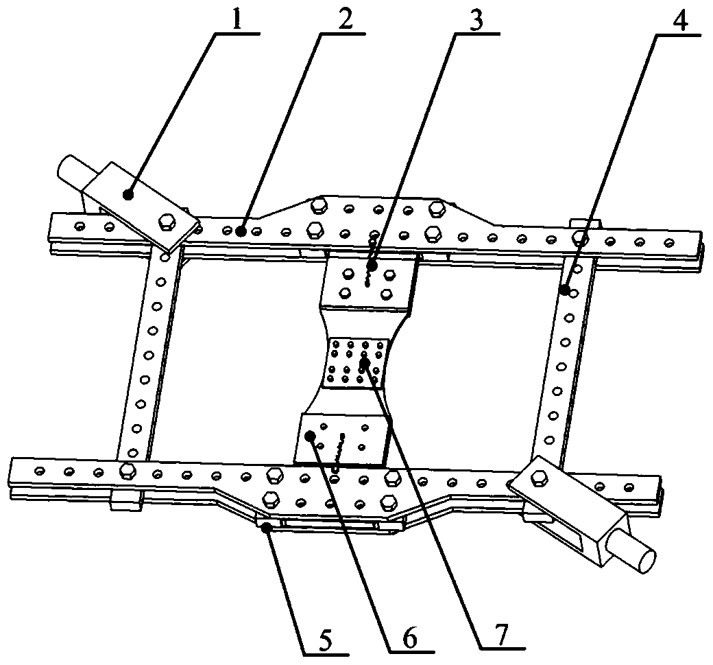 A mechanical connection structure shear performance testing device and testing method thereof