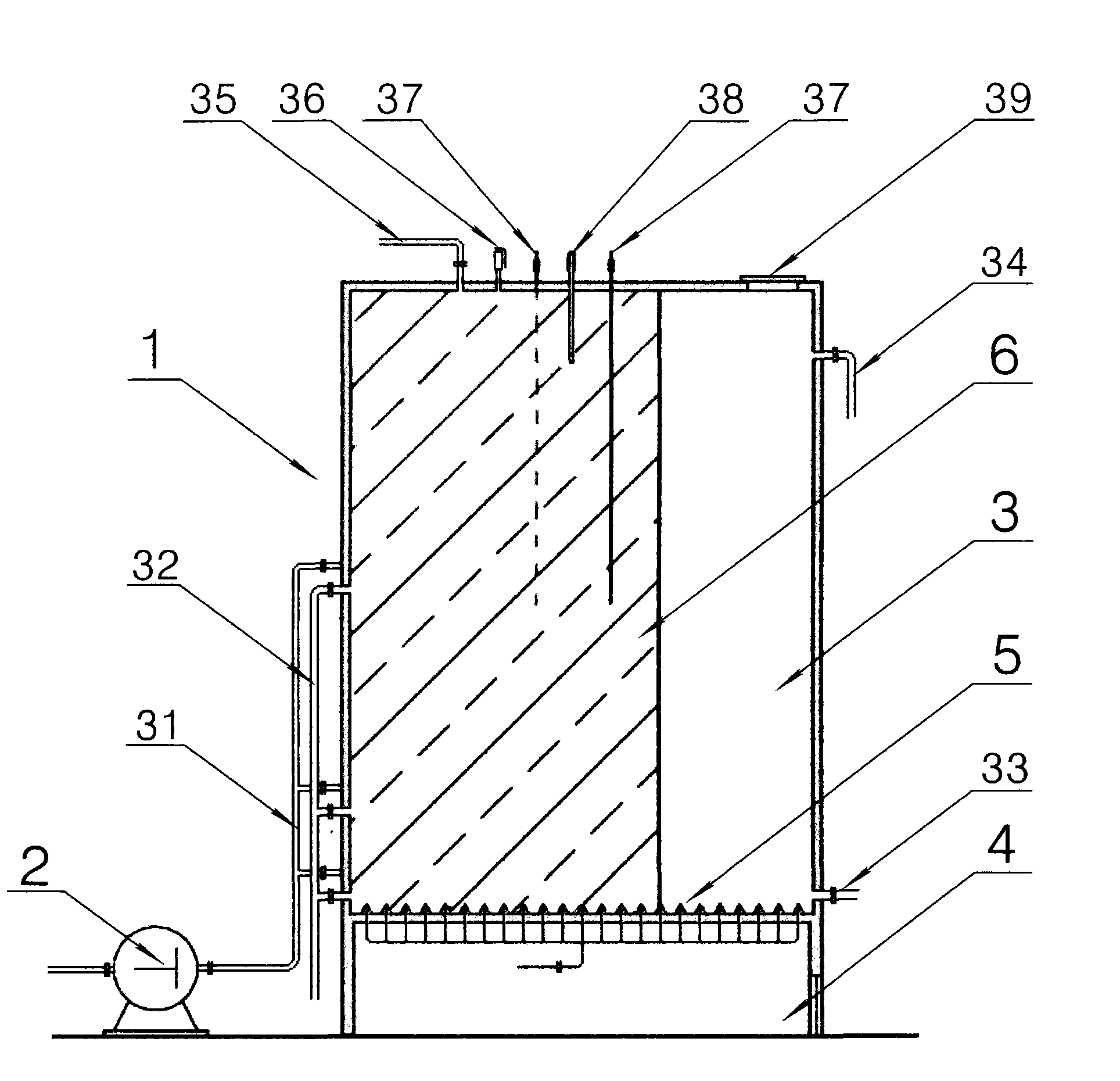 Vertical dry-process anaerobic fermentation device