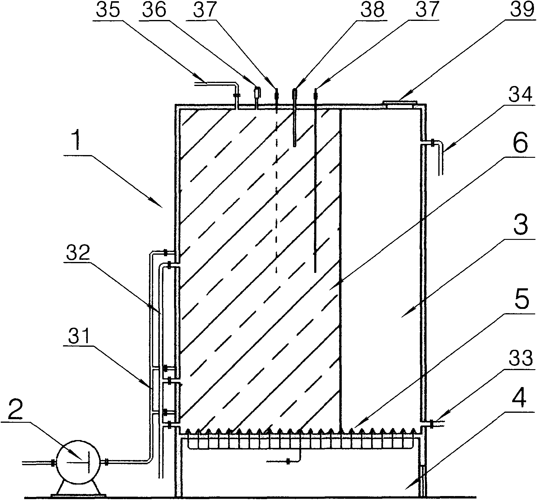 Vertical dry-process anaerobic fermentation device