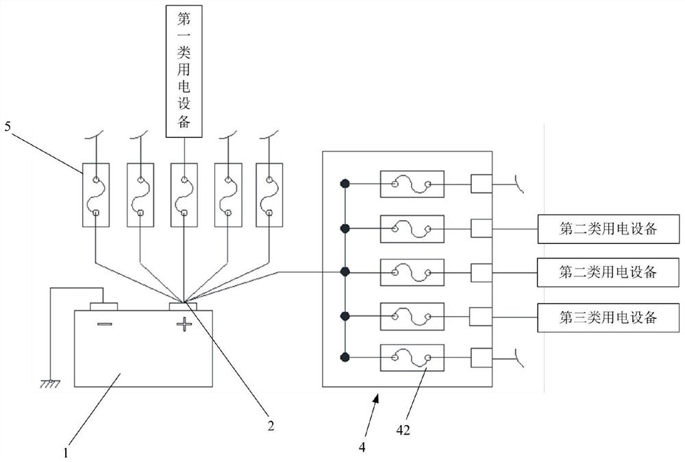 Power distribution system and power distribution method for exhibit cars