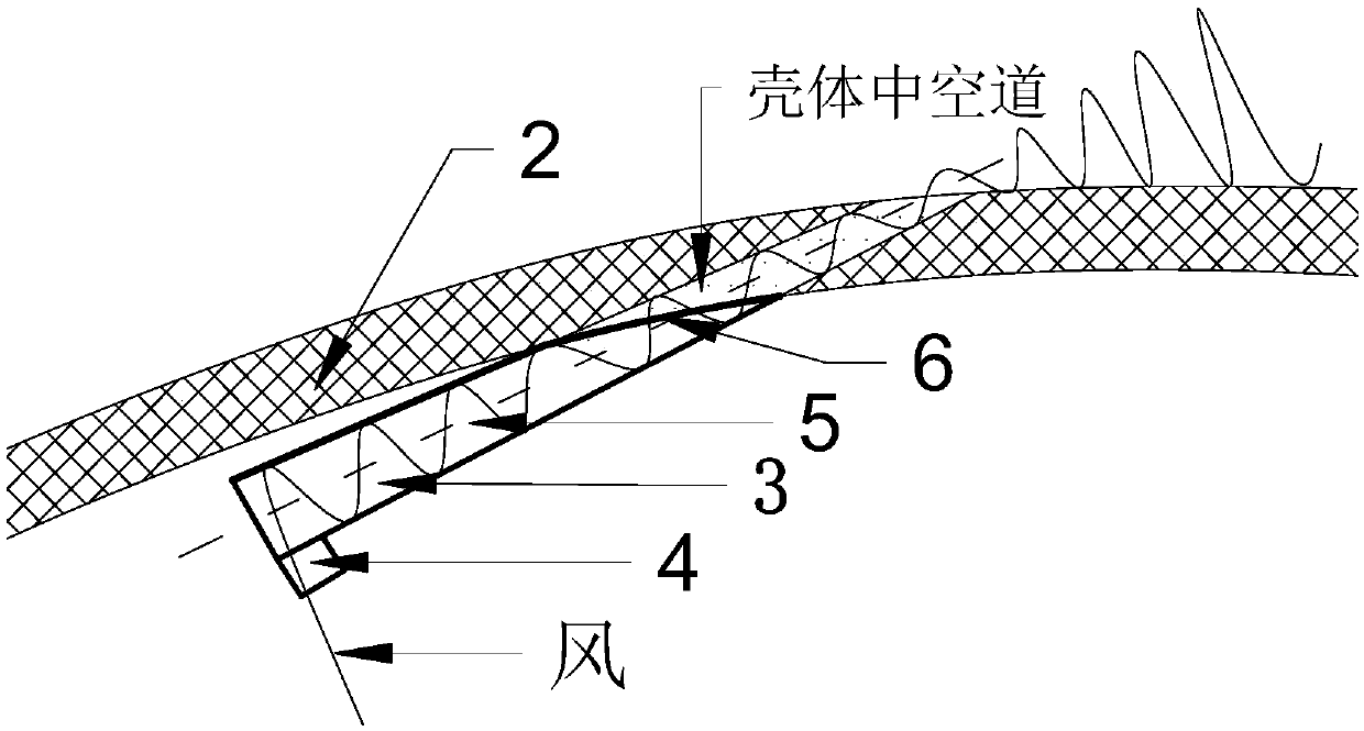 Ventilation vortex reducer and wind turbine blade internally provided with same