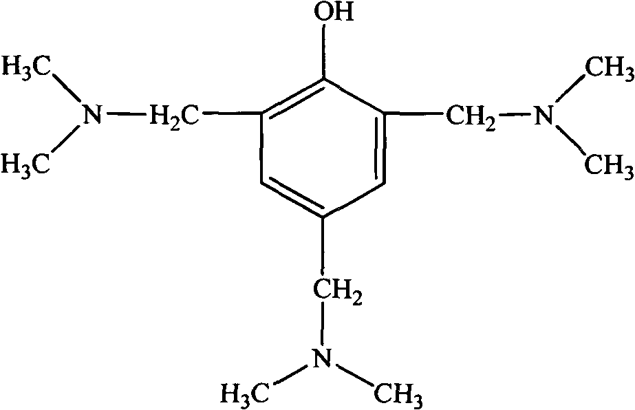 Method for synthesizing 2, 4, 6-tri(dimethylamino methyl) phenol