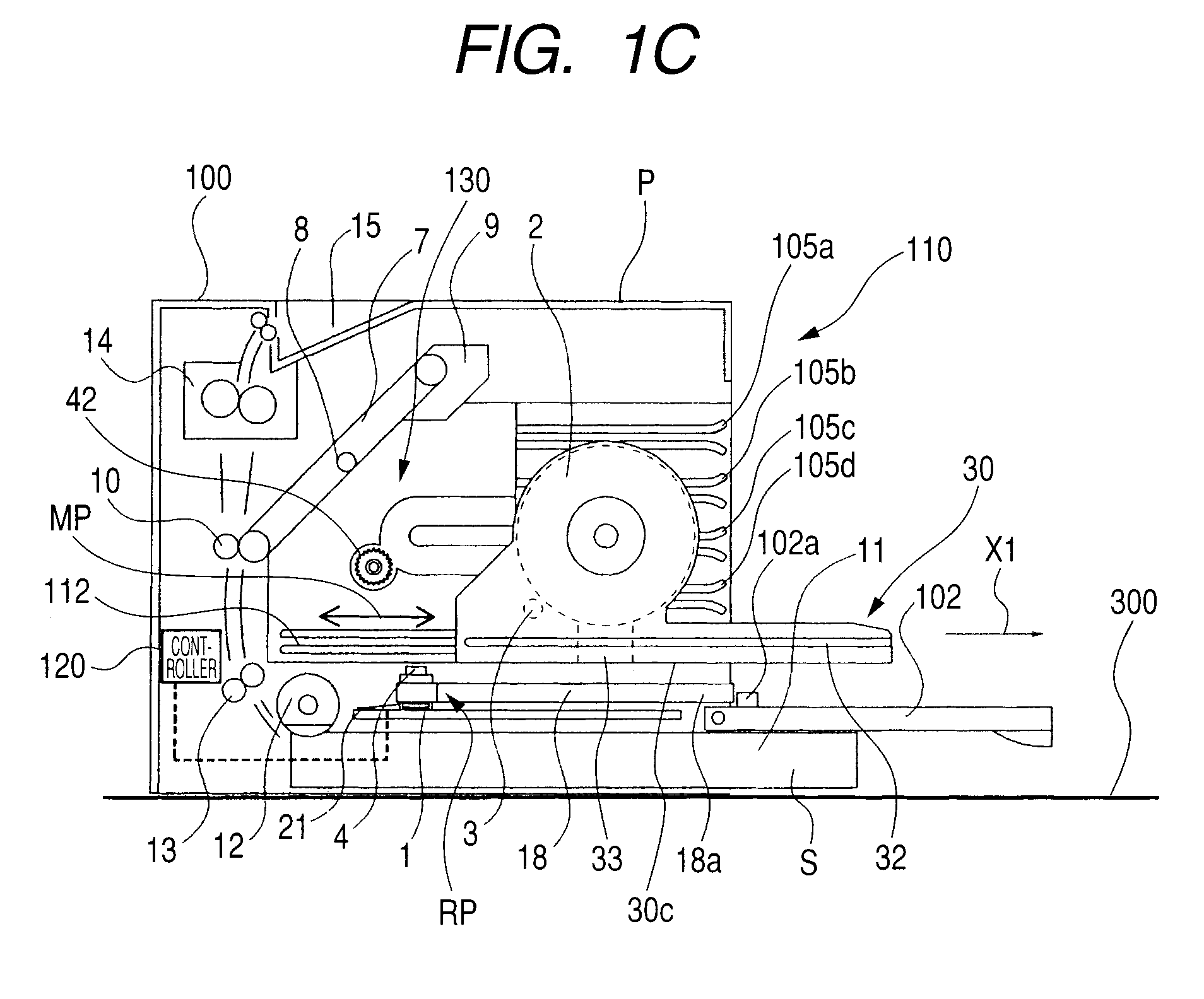 Electrophotographic image forming apparatus with movable light emitting member support