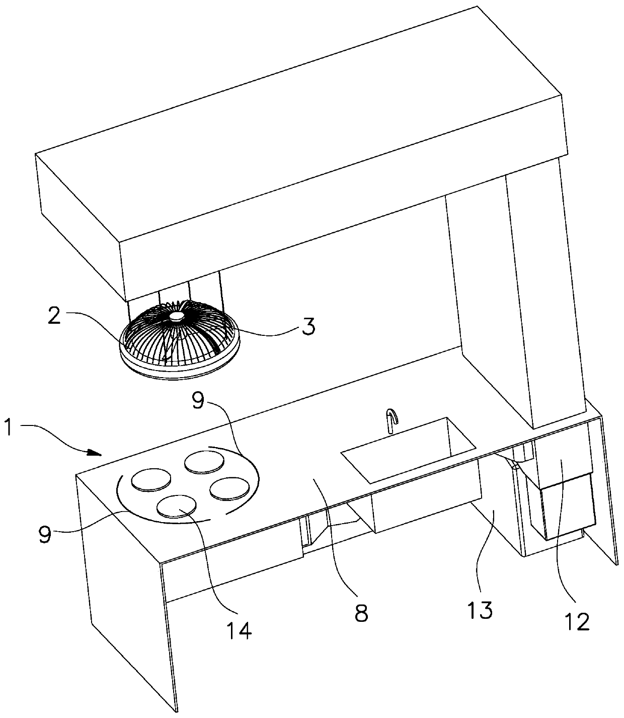 Island type cooking system