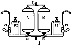 Double-filter-element automatic mutual water purification and backwashing type seawater desalination method and device