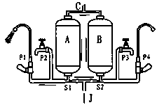 Double-filter-element automatic mutual water purification and backwashing type seawater desalination method and device