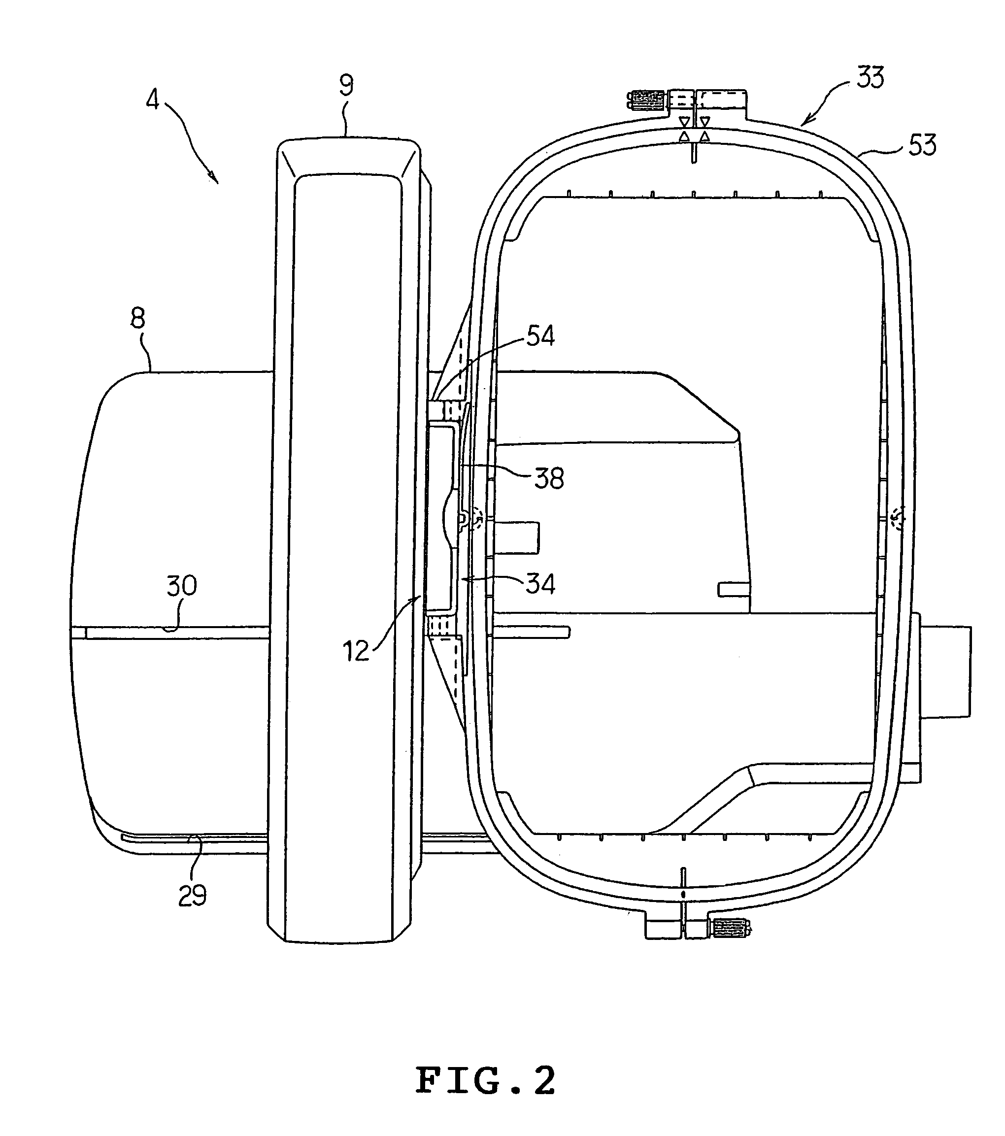 Embroidery frame transfer device and attachment