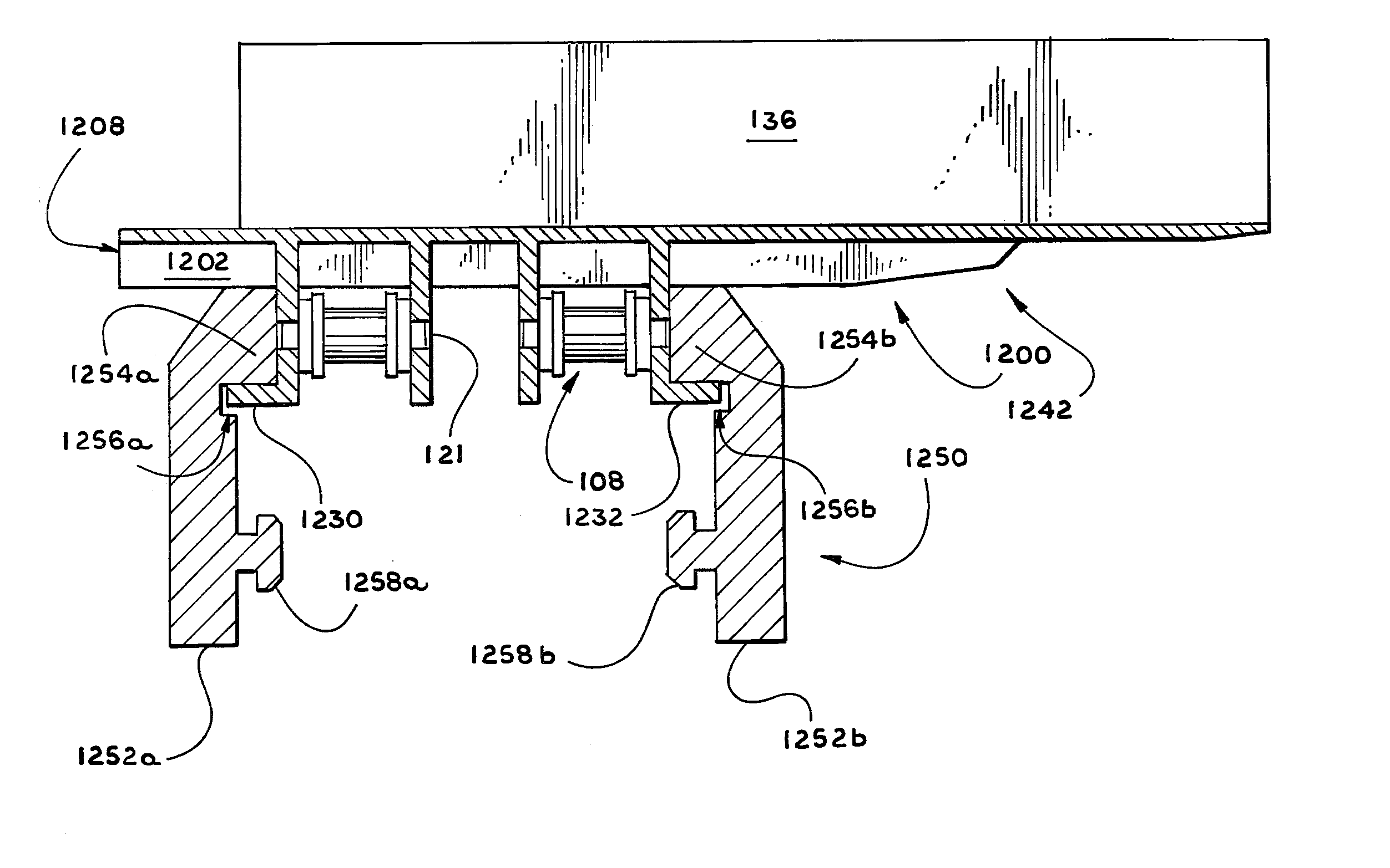 Stablized guided conveyor belt with multiple base chains and interchangeable conveyor plates