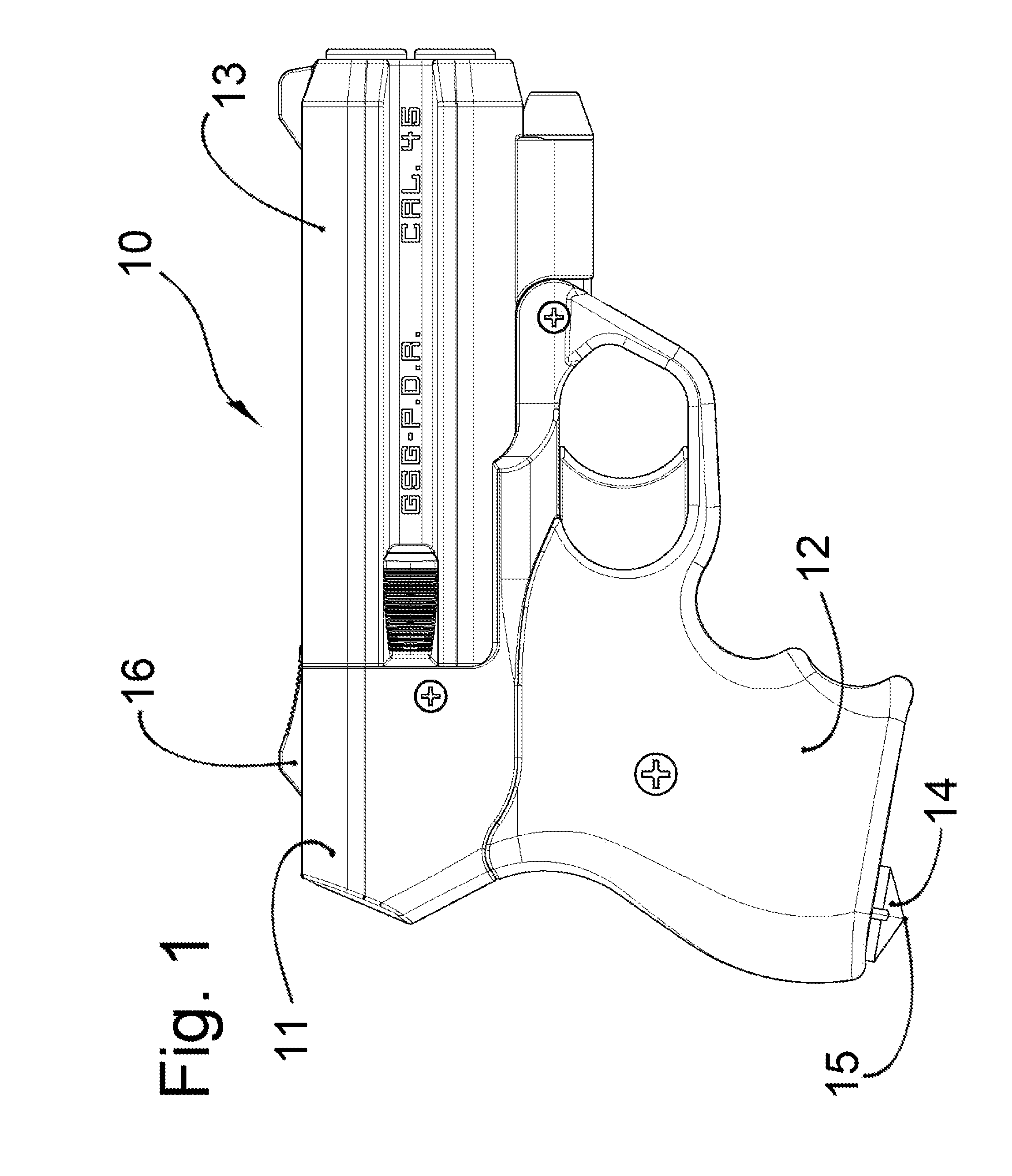 Handgun with other defense and utility elements