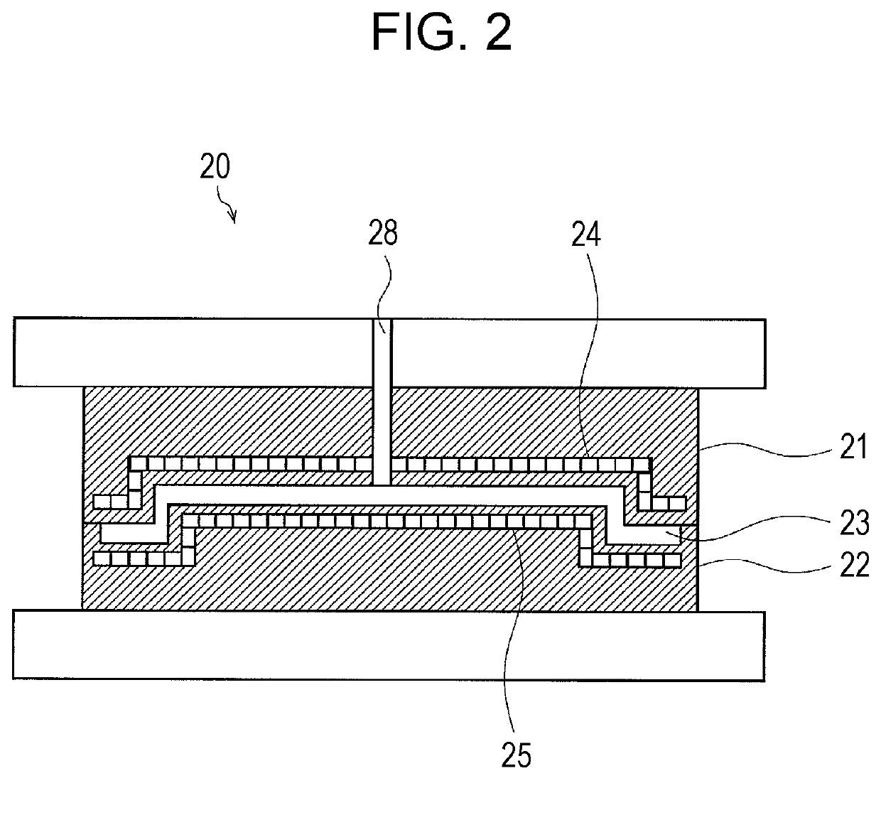 Method for producing fiber-reinforced composite material and forming mold used for the method