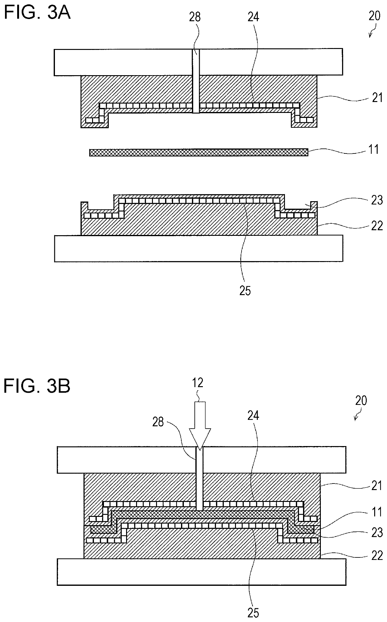 Method for producing fiber-reinforced composite material and forming mold used for the method