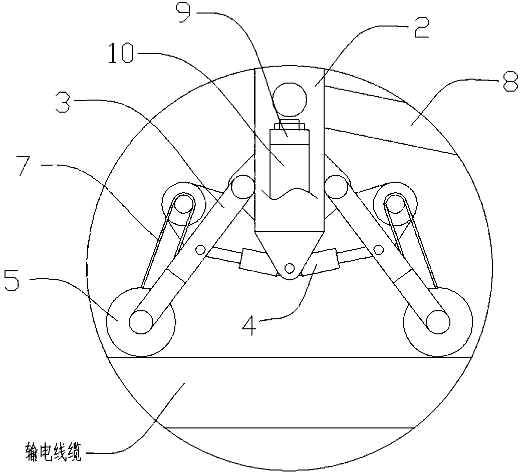 Independently suspended cable cleaning device