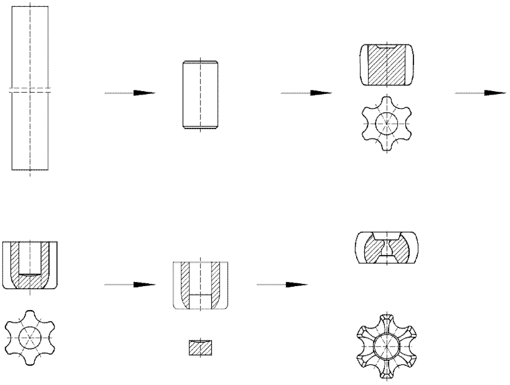 Shunt blocking forming method for star-shaped sleeve