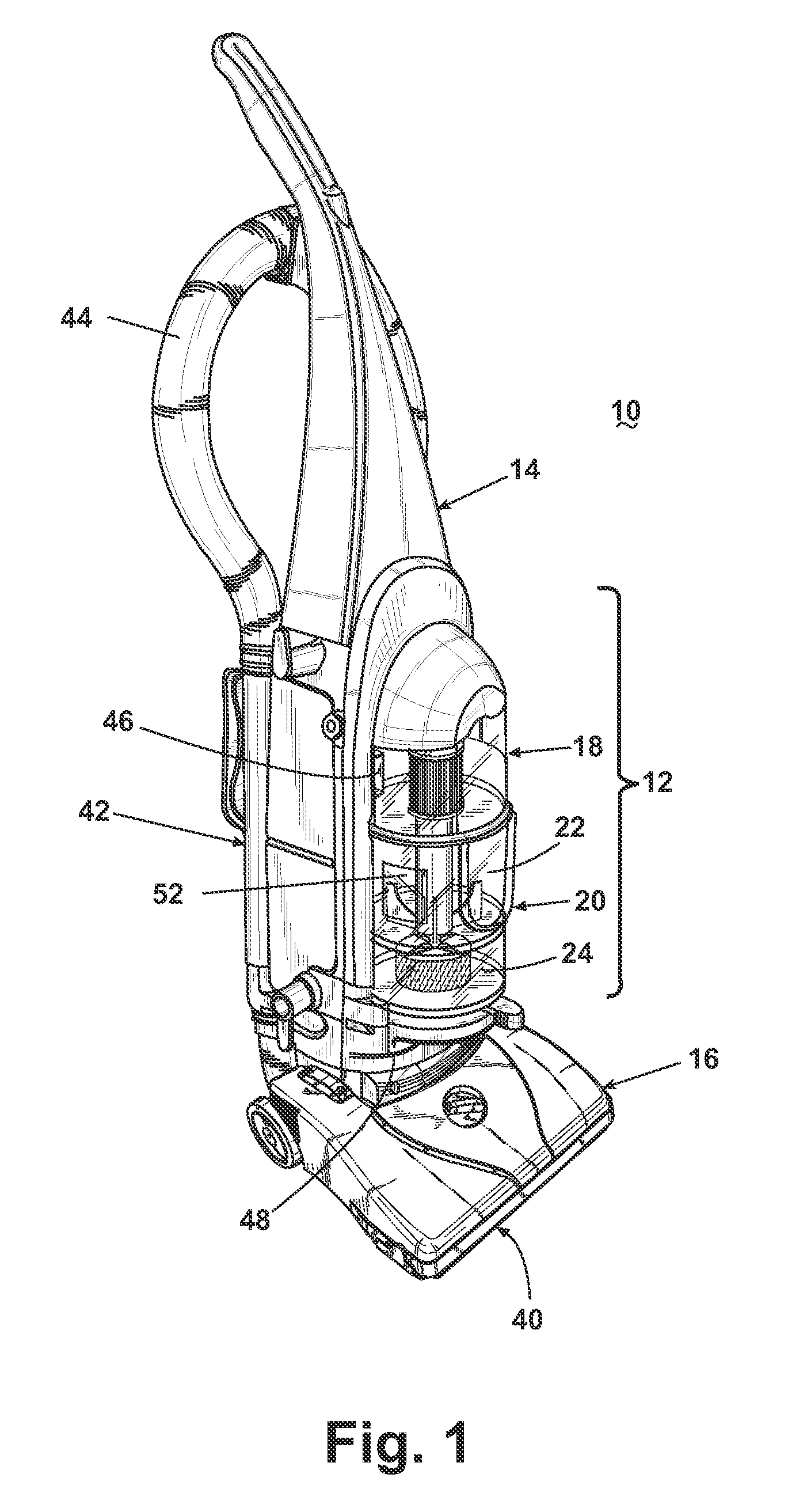 Vacuum cleaner with large debris receptacle