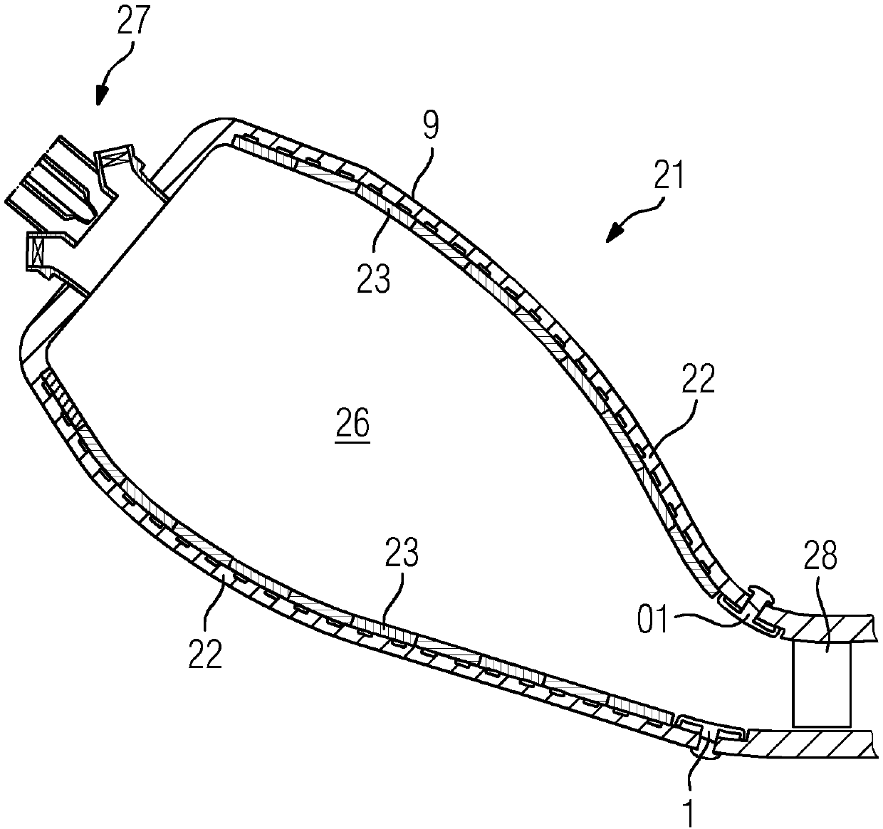 Metal heat shield element with optimized cooling air function