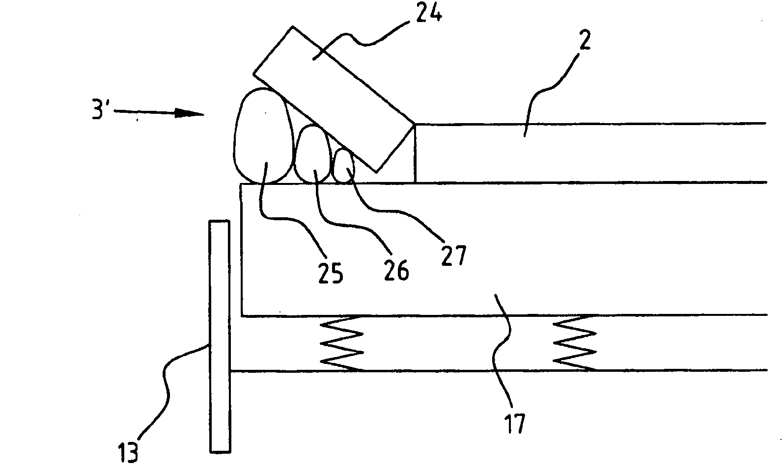 Assembly for adapting a support surface in a wave shape