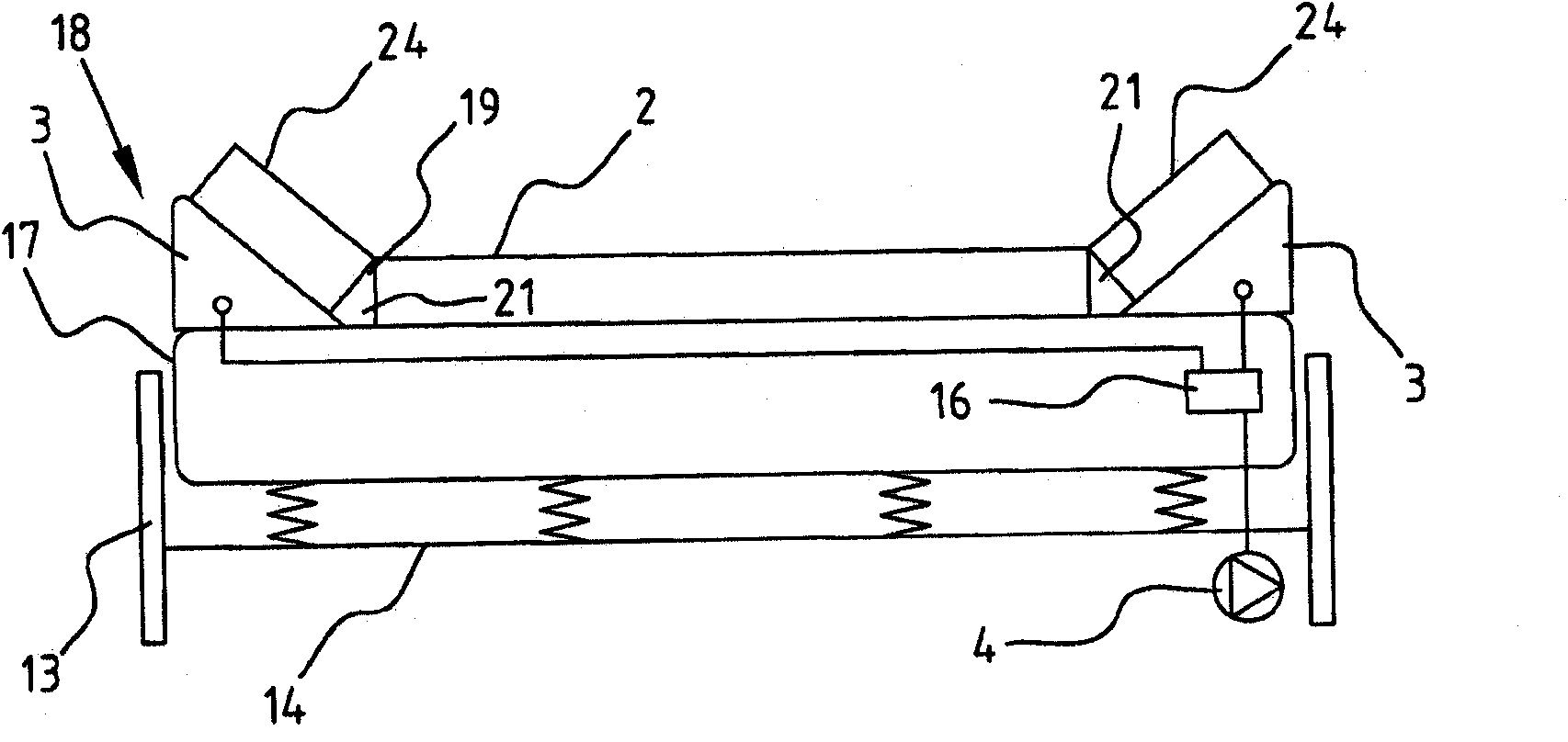 Assembly for adapting a support surface in a wave shape