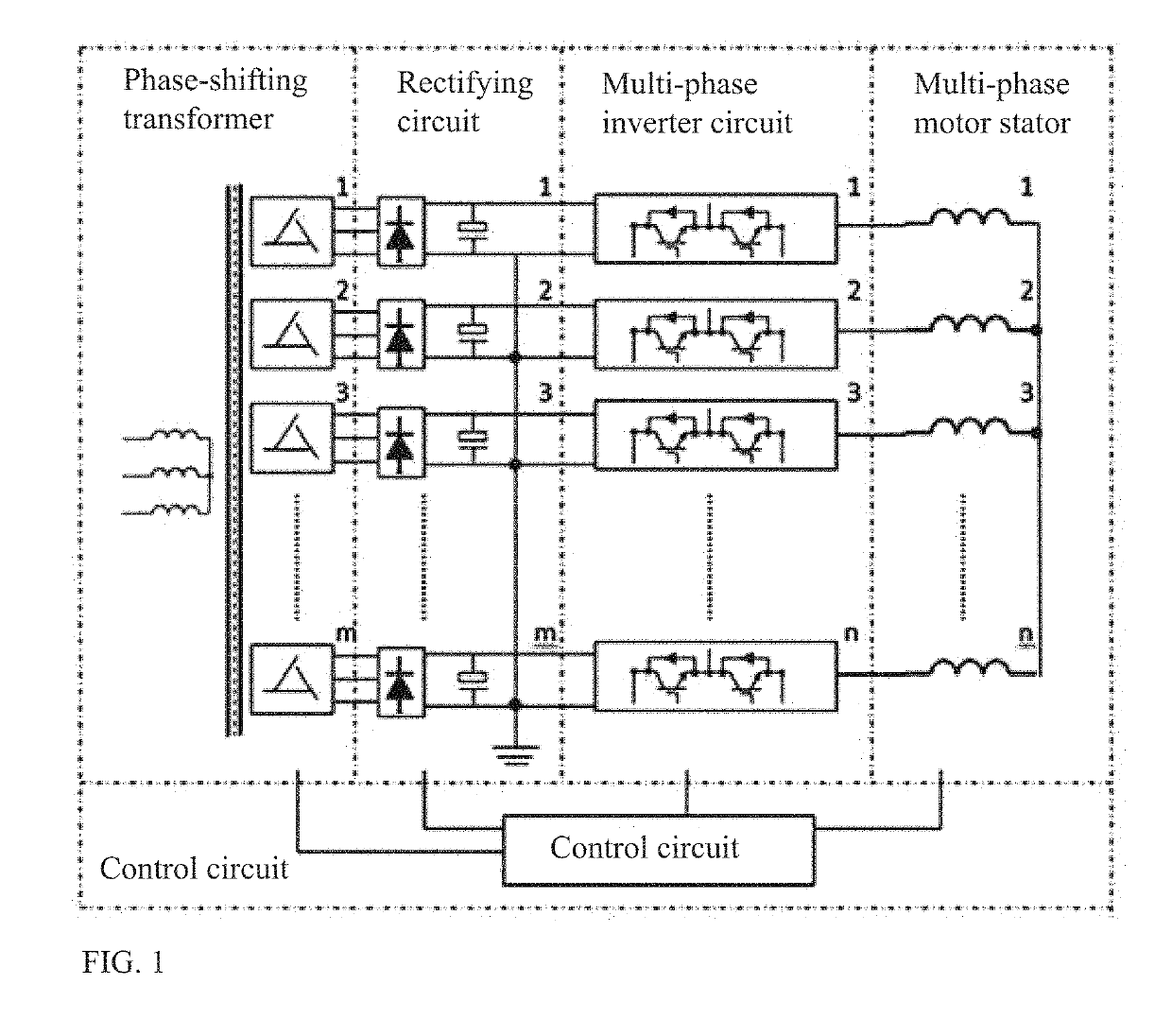 High-low-voltage conversion star multi-phase variable-frequency drive system