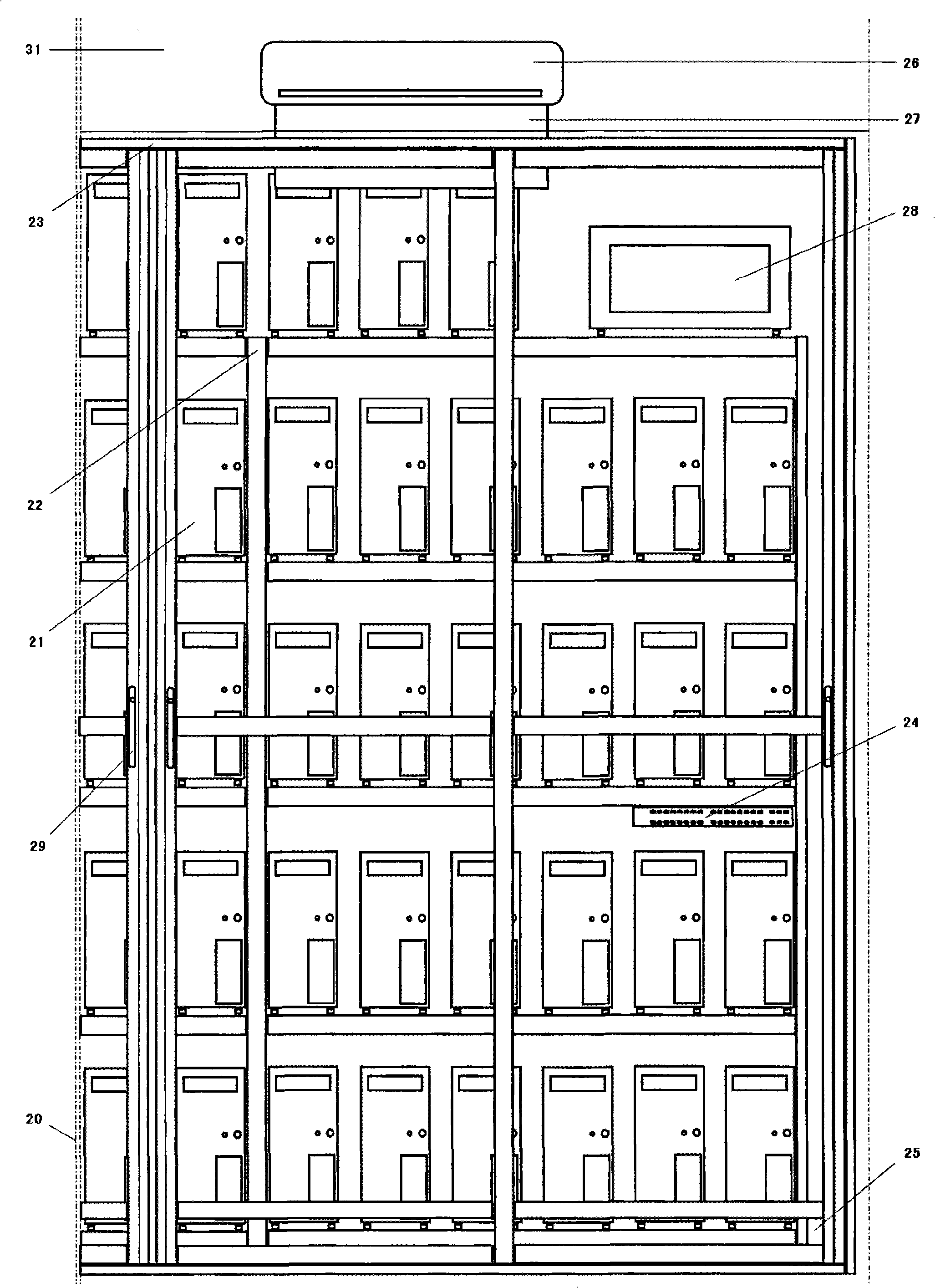 Experimental teaching equipment capable of implementing divided location of computer host and peripheral unit