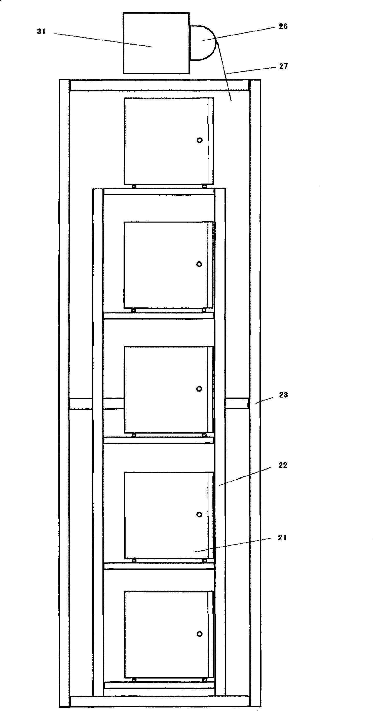 Experimental teaching equipment capable of implementing divided location of computer host and peripheral unit