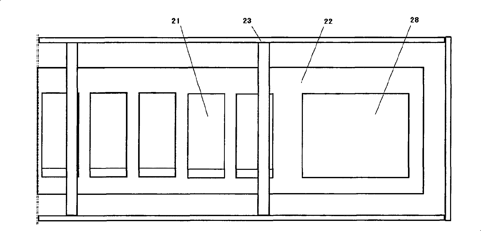 Experimental teaching equipment capable of implementing divided location of computer host and peripheral unit