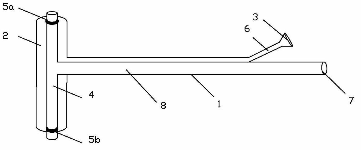 T-shaped dual-chamber balloon expanding drainage tube