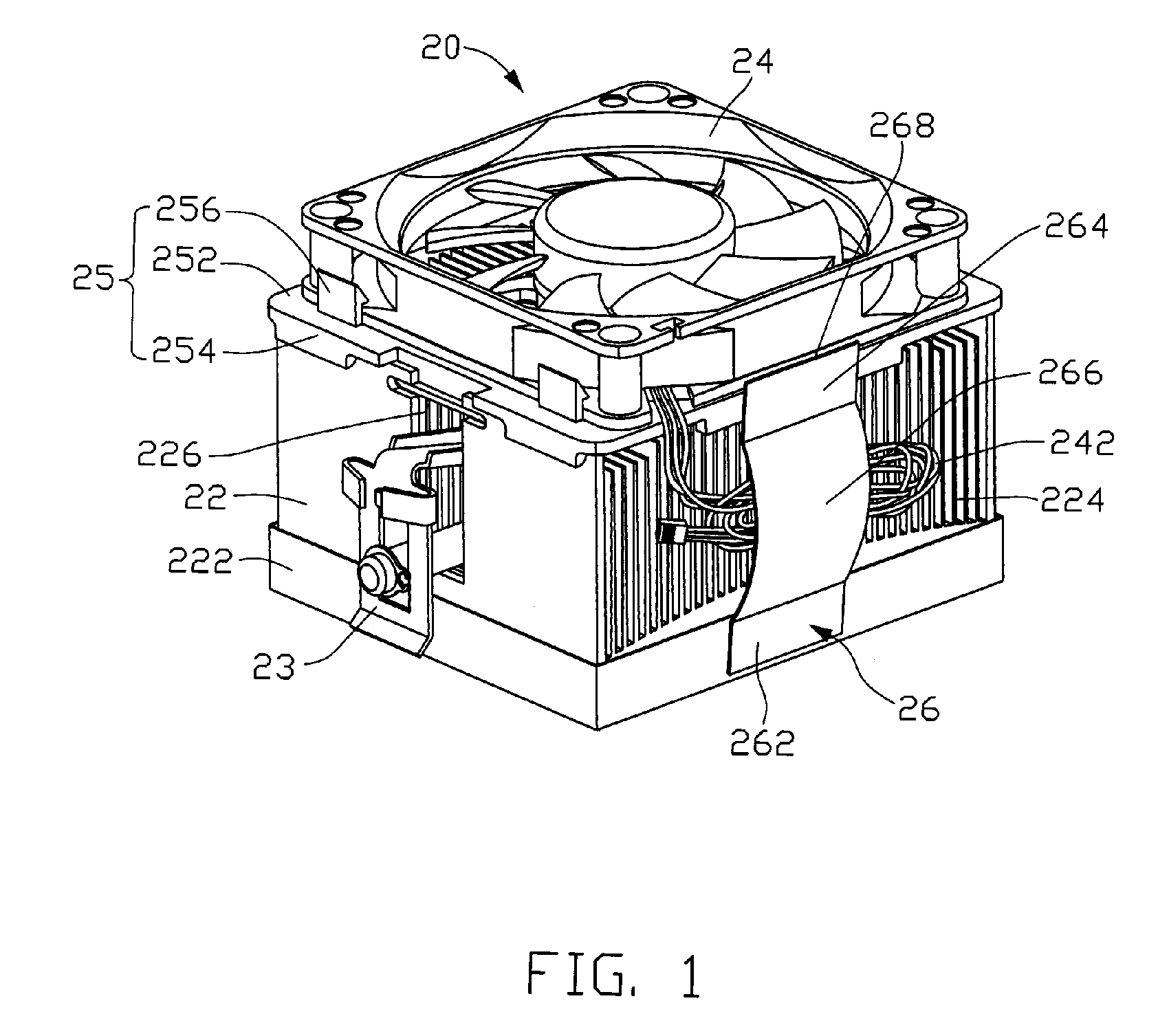 Heat dissipation device having power wires fixture