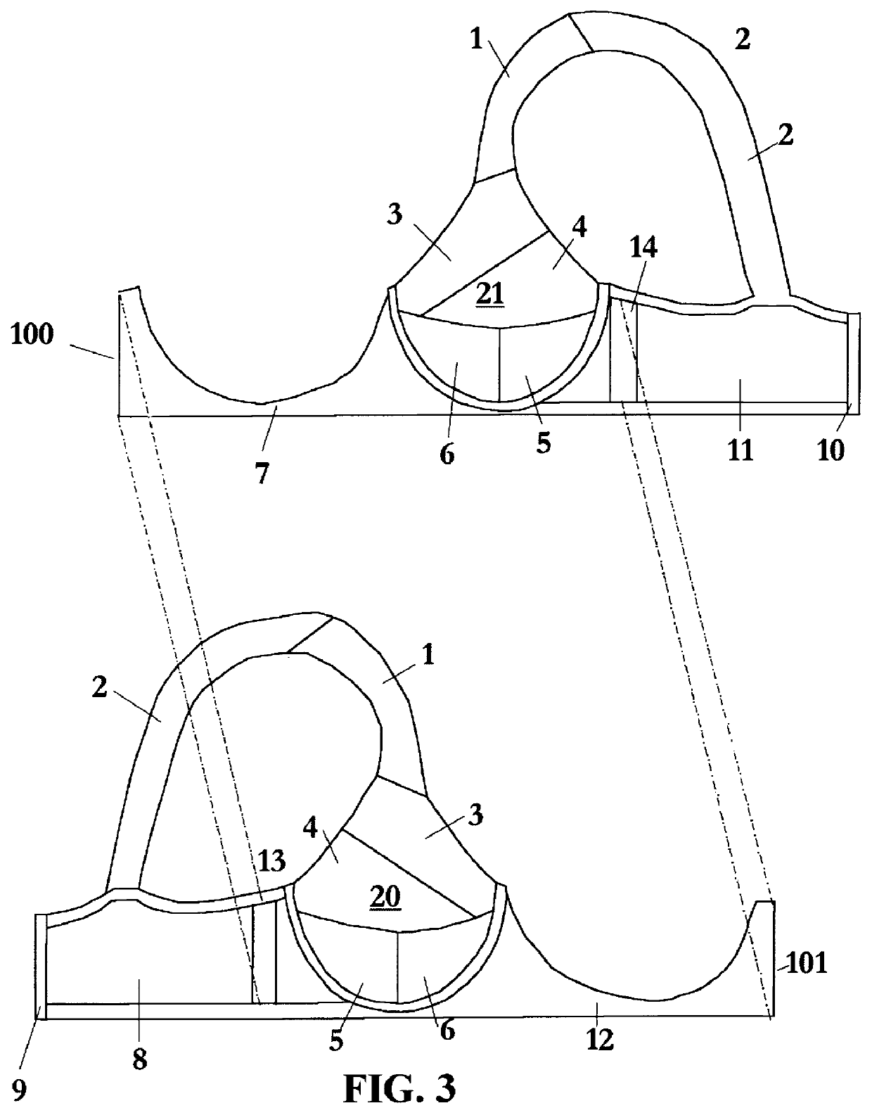 Brassiere with breast separation construction