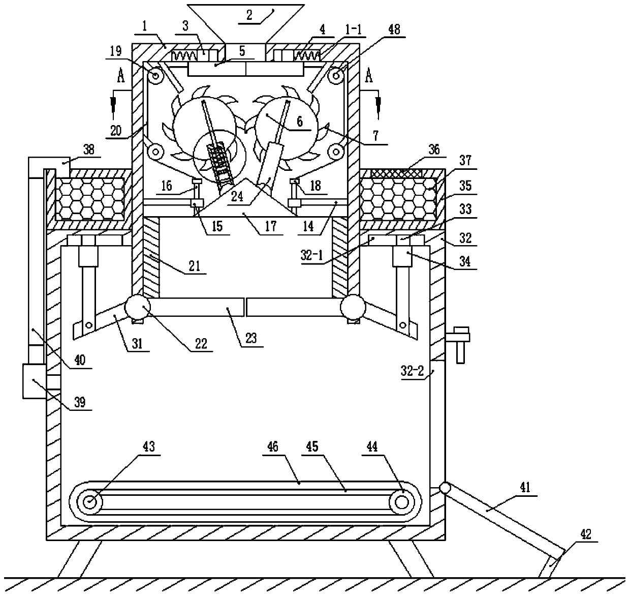 Waste treatment robot device capable of filtering irritant gas