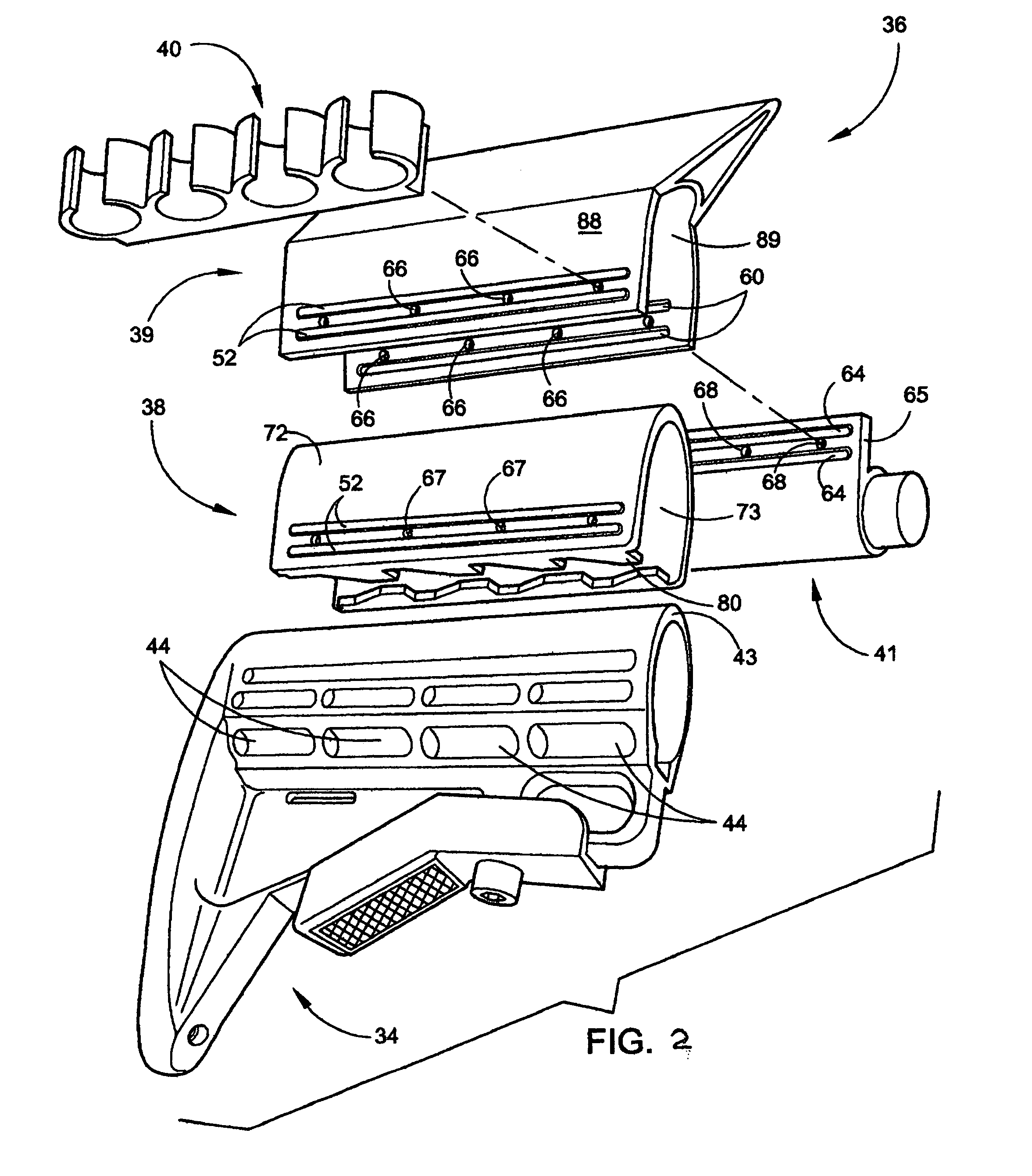 Modular cheek rest and storage assembly