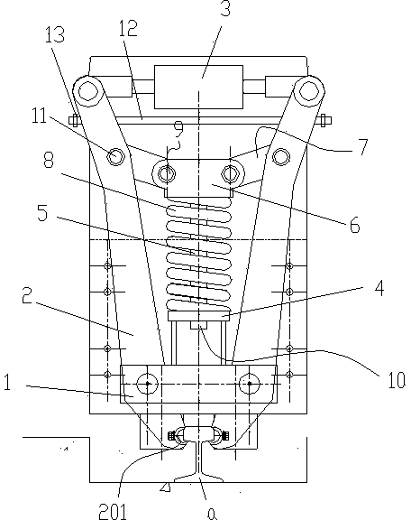 Integral hydraulic rail clamping device