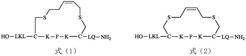 A kind of olefin thioether staple peptide and its preparation method and application