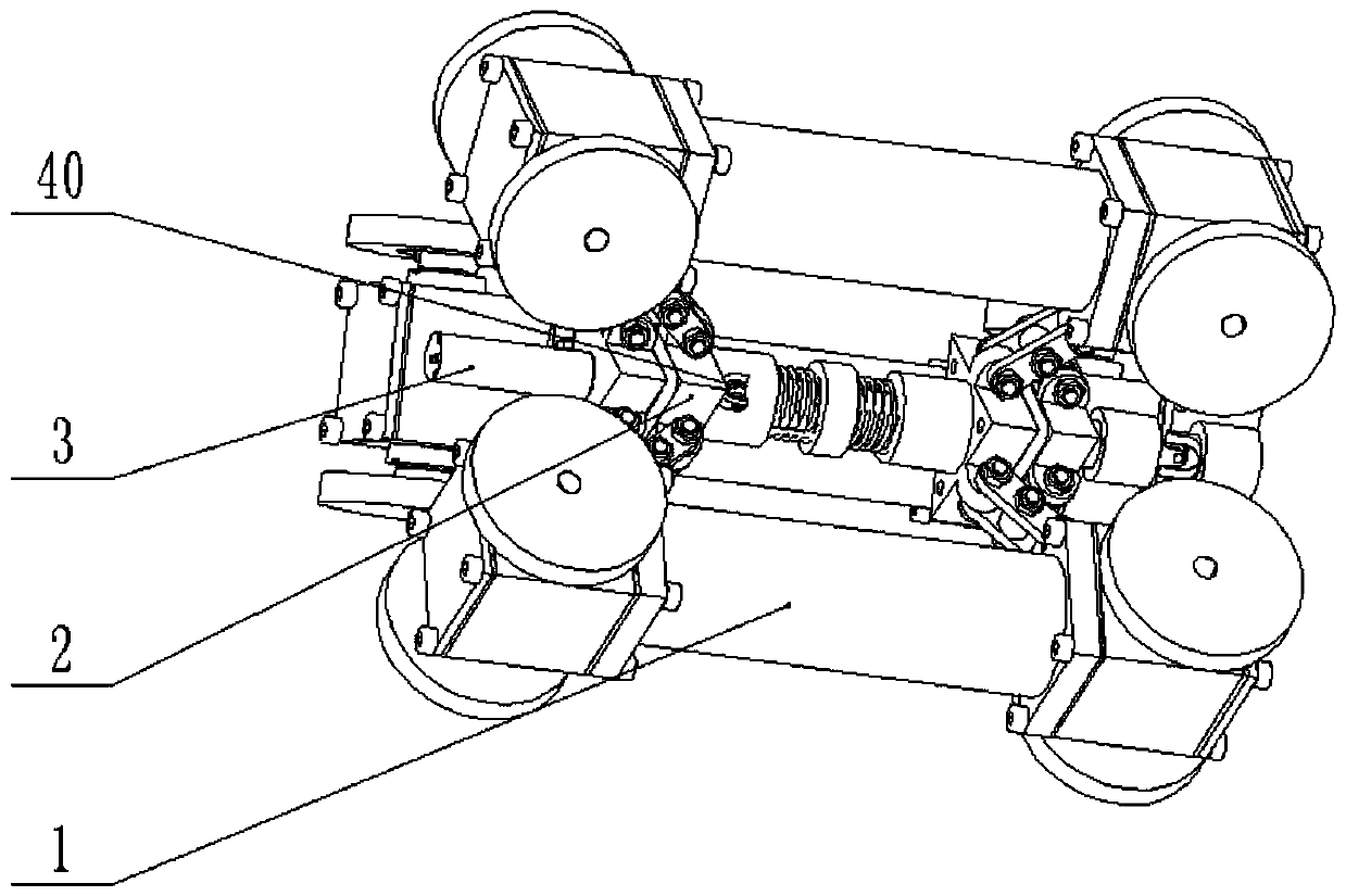 An asymmetric variable-diameter wheeled waterproof pipeline robot