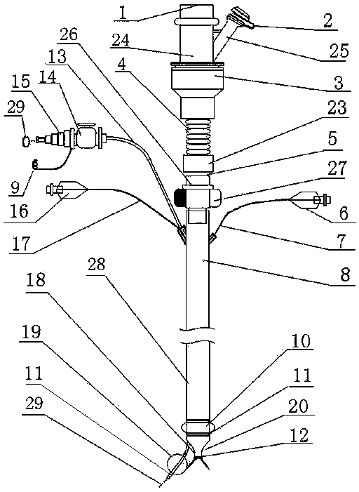 One-lung ventilation integrated device of single-cavity trachea catheter and bronchus blocking device