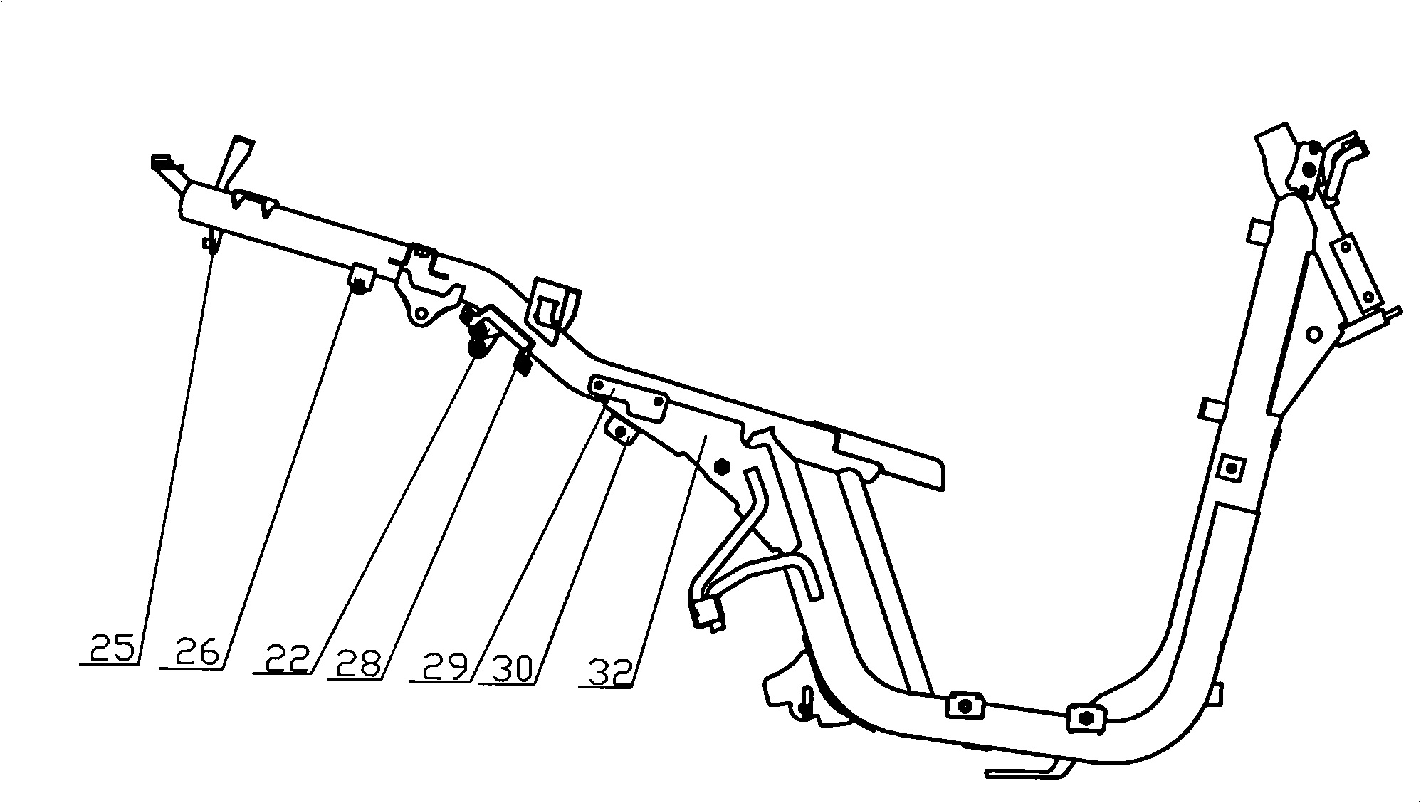 Cycle frame structure of pedal motorcycle