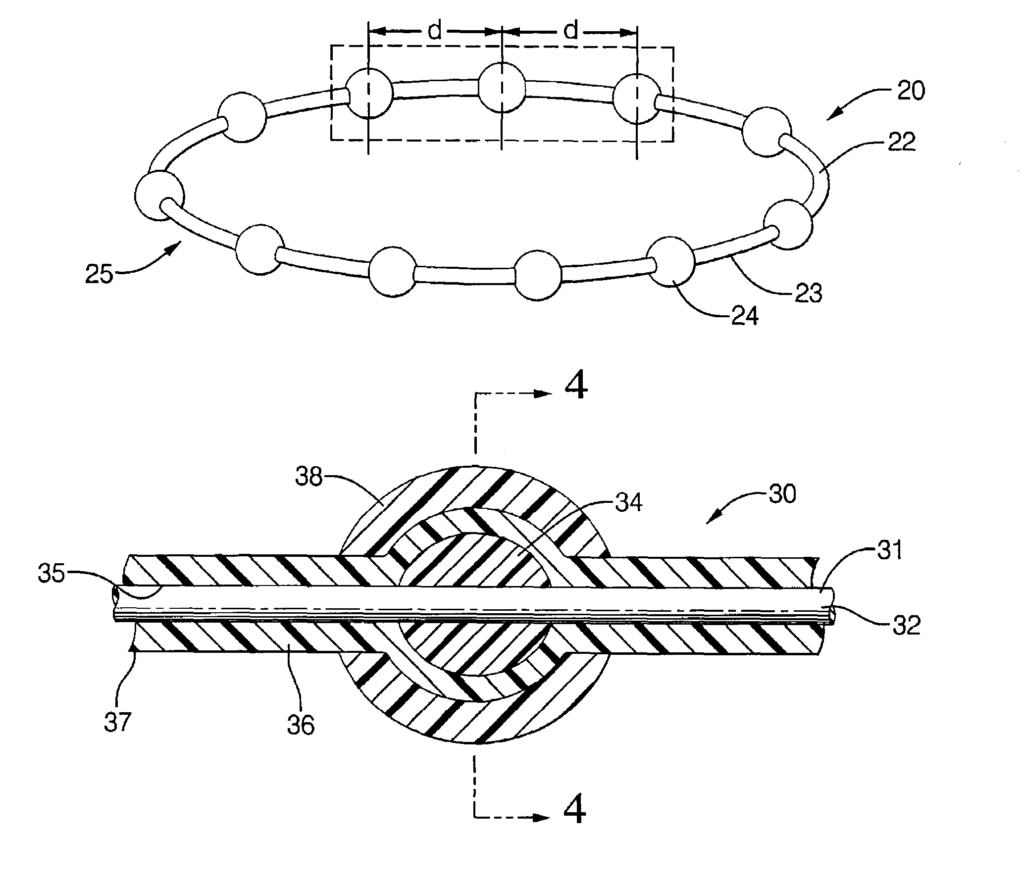 Over-molded beaded cable for driving applications