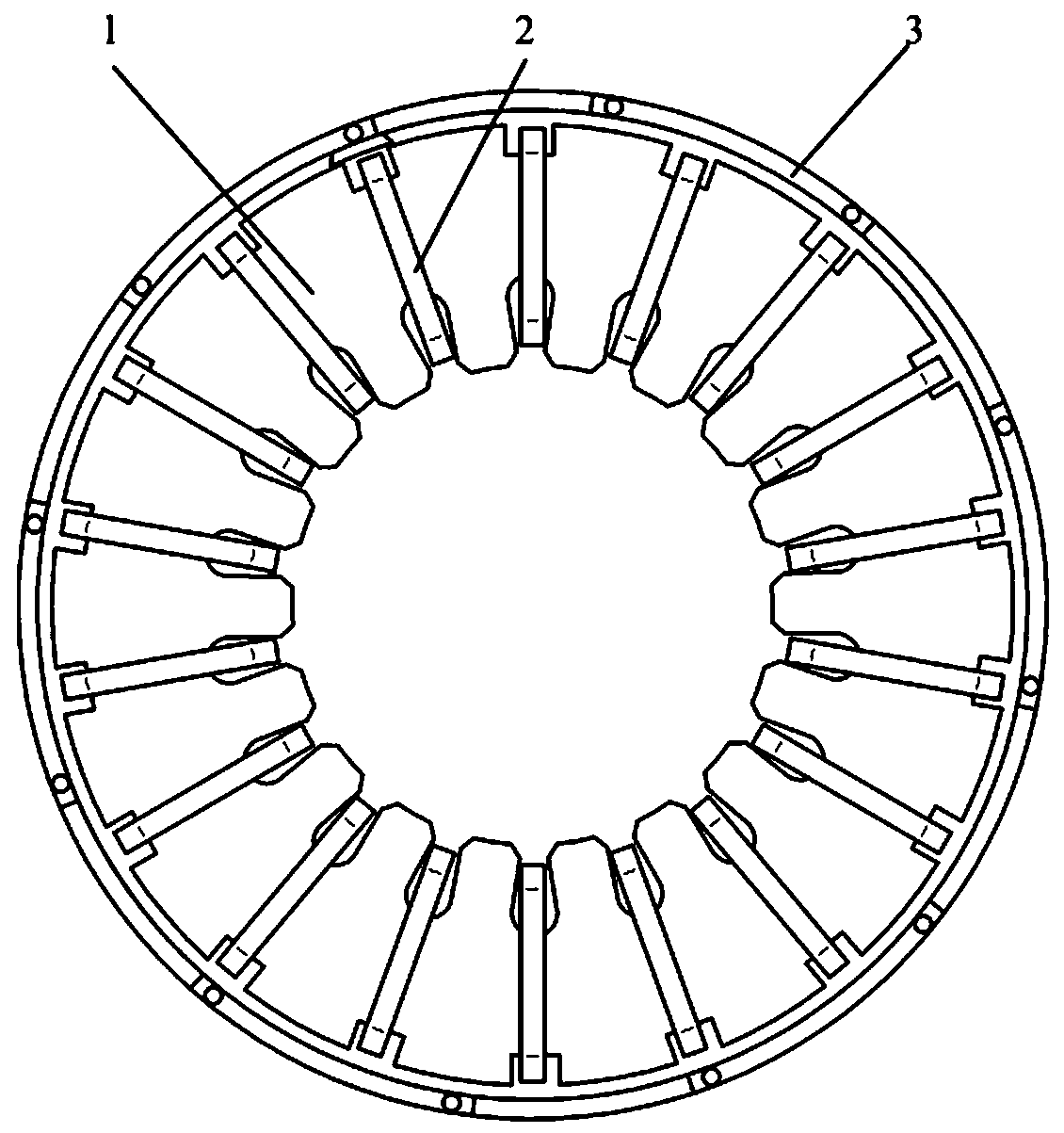 Stator structure with self-adaptive magnetic field correction capability