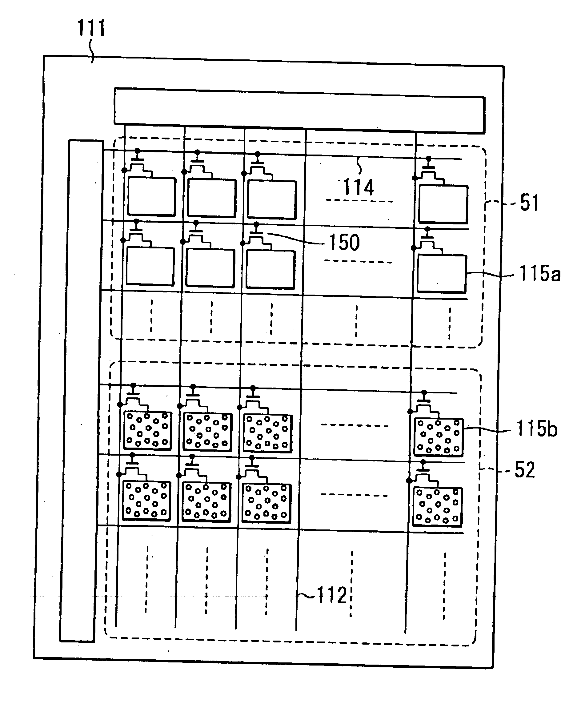 Liquid crystal display with display regions of light reflection mode and light transmission mode